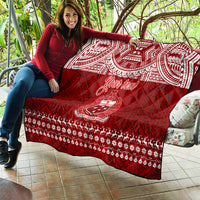 Personalised Toa Samoa Christmas Quilt Samoa Siva Tau Manuia Le Kerisimasi Red Vibe - Wonder Print Shop