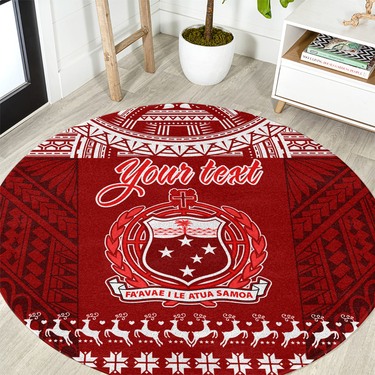 personalised-toa-samoa-christmas-round-carpet-samoa-siva-tau-manuia-le-kerisimasi-red-vibe