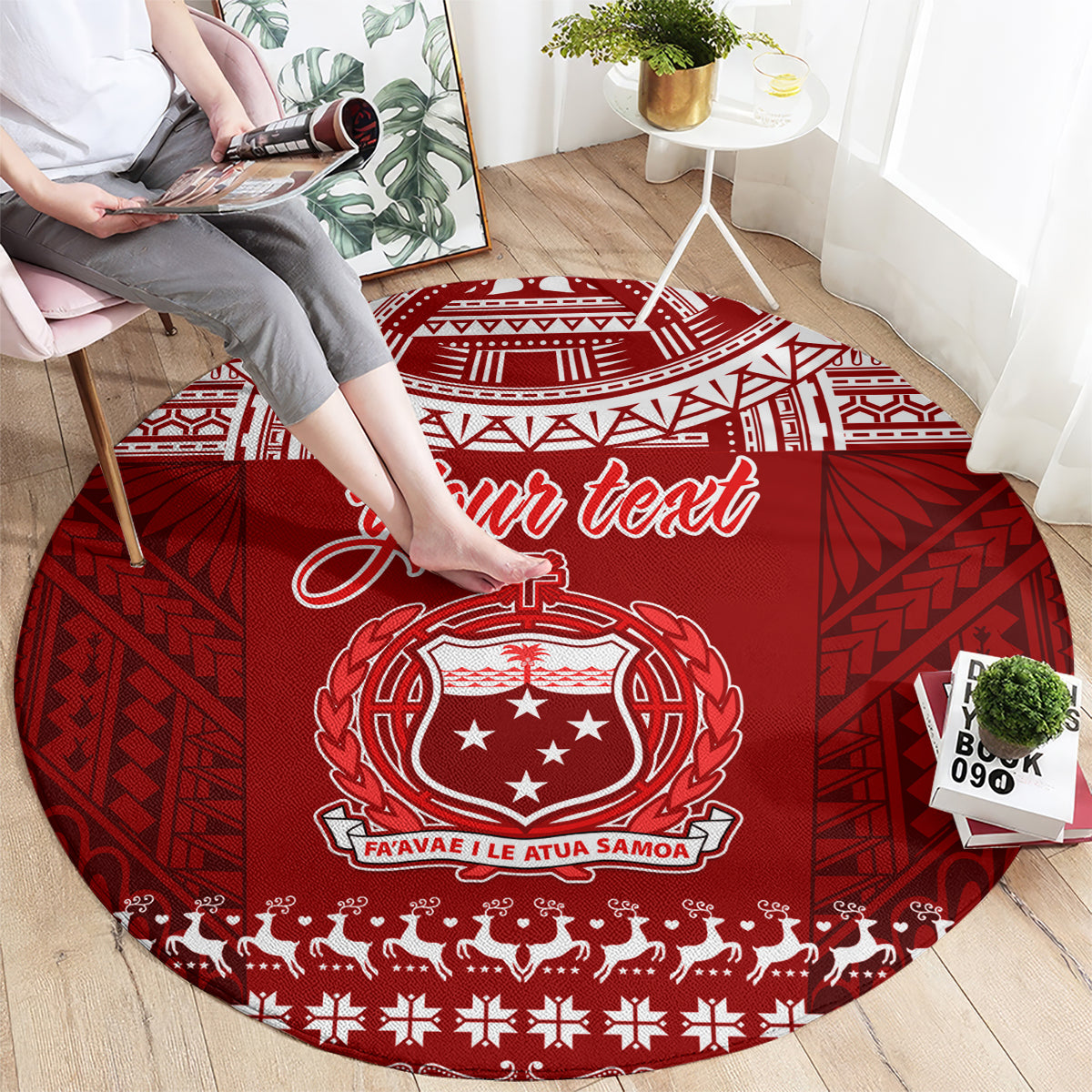 personalised-toa-samoa-christmas-round-carpet-samoa-siva-tau-manuia-le-kerisimasi-red-vibe