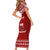Personalised Toa Samoa Christmas Short Sleeve Bodycon Dress Samoa Siva Tau Manuia Le Kerisimasi Red Vibe - Wonder Print Shop