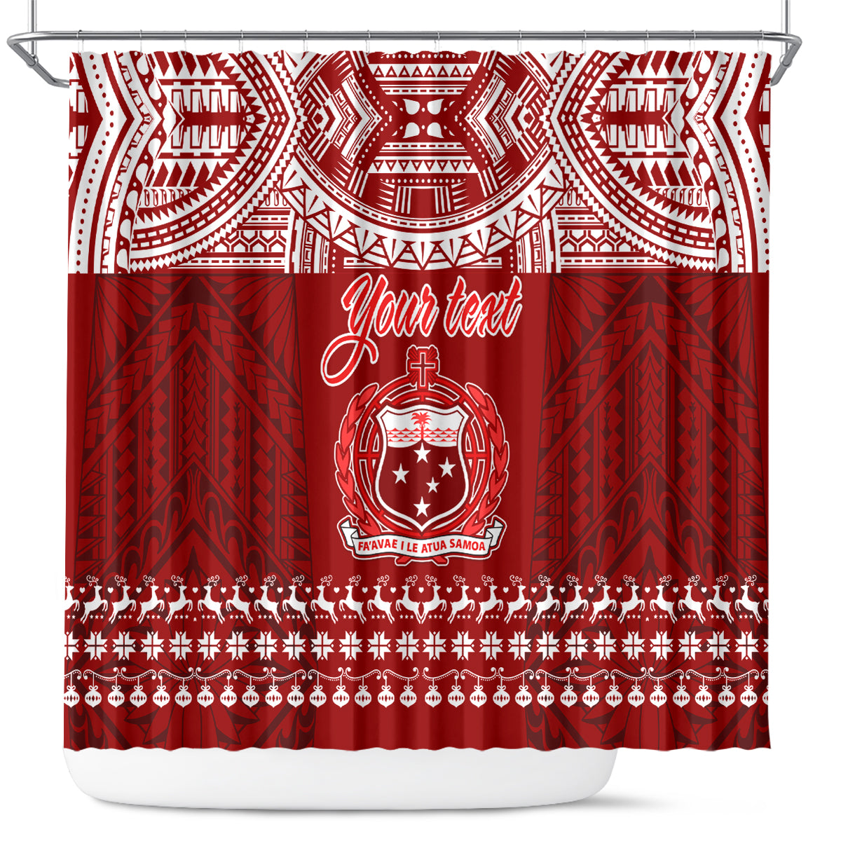 personalised-toa-samoa-christmas-shower-curtain-samoa-siva-tau-manuia-le-kerisimasi-red-vibe