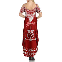 Personalised Toa Samoa Christmas Summer Maxi Dress Samoa Siva Tau Manuia Le Kerisimasi Red Vibe - Wonder Print Shop
