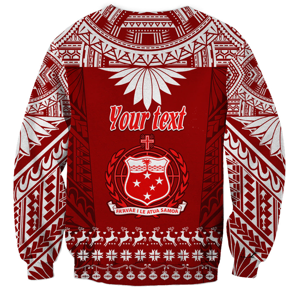 Personalised Toa Samoa Christmas Sweatshirt Samoa Siva Tau Manuia Le Kerisimasi Red Vibe - Wonder Print Shop