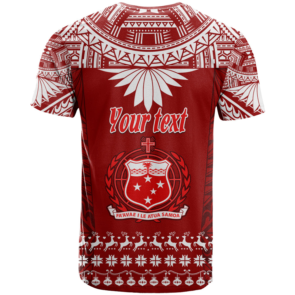 Personalised Toa Samoa Christmas T Shirt Samoa Siva Tau Manuia Le Kerisimasi Red Vibe - Wonder Print Shop