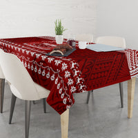Personalised Toa Samoa Christmas Tablecloth Samoa Siva Tau Manuia Le Kerisimasi Red Vibe - Wonder Print Shop