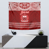 Personalised Toa Samoa Christmas Tapestry Samoa Siva Tau Manuia Le Kerisimasi Red Vibe - Wonder Print Shop