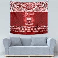 Personalised Toa Samoa Christmas Tapestry Samoa Siva Tau Manuia Le Kerisimasi Red Vibe - Wonder Print Shop