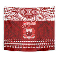 Personalised Toa Samoa Christmas Tapestry Samoa Siva Tau Manuia Le Kerisimasi Red Vibe - Wonder Print Shop