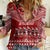 Personalised Toa Samoa Christmas Women Casual Shirt Samoa Siva Tau Manuia Le Kerisimasi Red Vibe - Wonder Print Shop