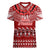 Personalised Toa Samoa Christmas Women V Neck T Shirt Samoa Siva Tau Manuia Le Kerisimasi Red Vibe - Wonder Print Shop