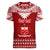 Personalised Toa Samoa Christmas Women V Neck T Shirt Samoa Siva Tau Manuia Le Kerisimasi Red Vibe - Wonder Print Shop
