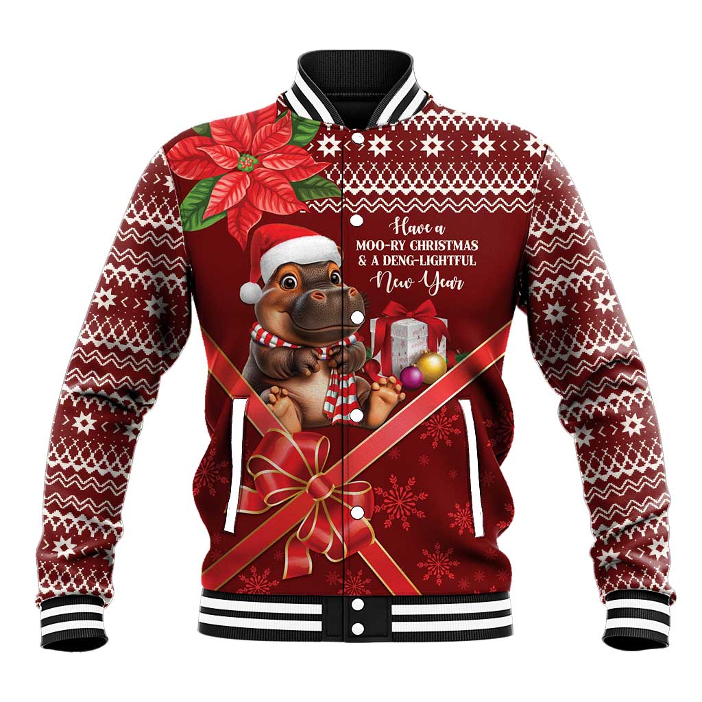 Funny Moo Deng Christmas Baseball Jacket LT9 - Wonder Print Shop