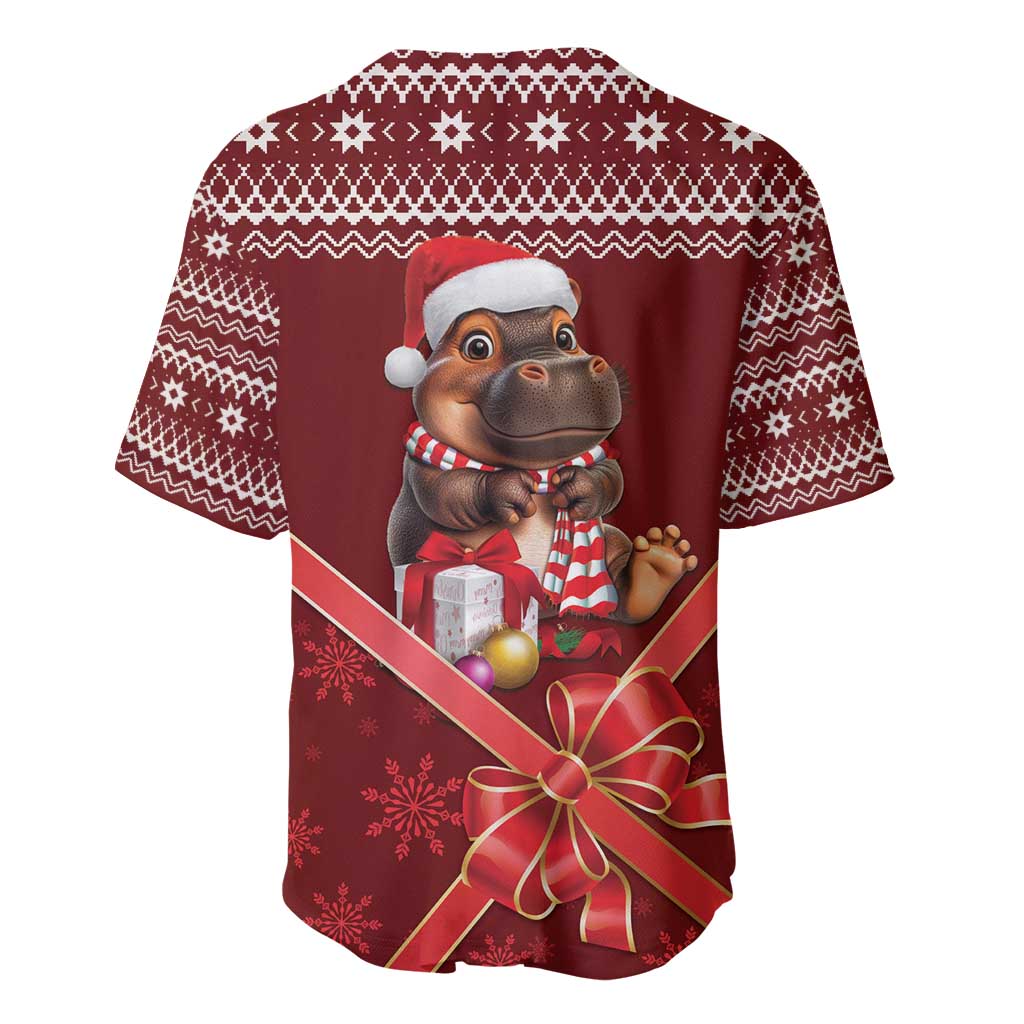 Funny Moo Deng Christmas Baseball Jersey LT9 - Wonder Print Shop