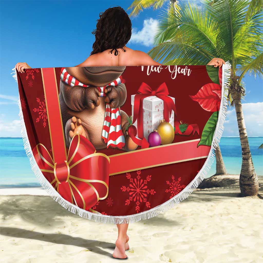 Funny Moo Deng Christmas Beach Blanket LT9 - Wonder Print Shop