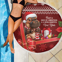 Funny Moo Deng Christmas Beach Blanket LT9 - Wonder Print Shop