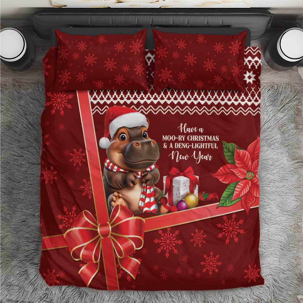 Funny Moo Deng Christmas Bedding Set LT9 - Wonder Print Shop
