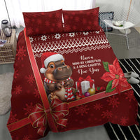 Funny Moo Deng Christmas Bedding Set LT9 - Wonder Print Shop