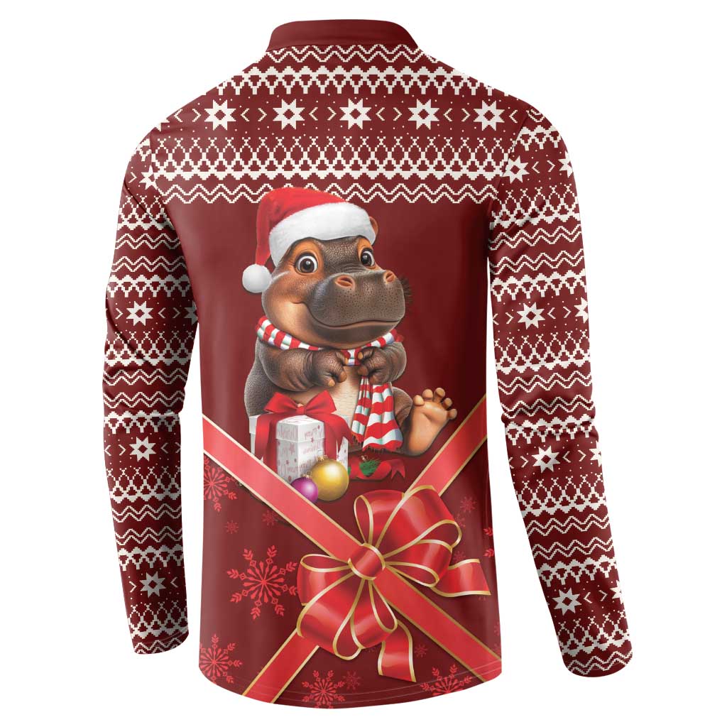 Funny Moo Deng Christmas Button Sweatshirt LT9 - Wonder Print Shop