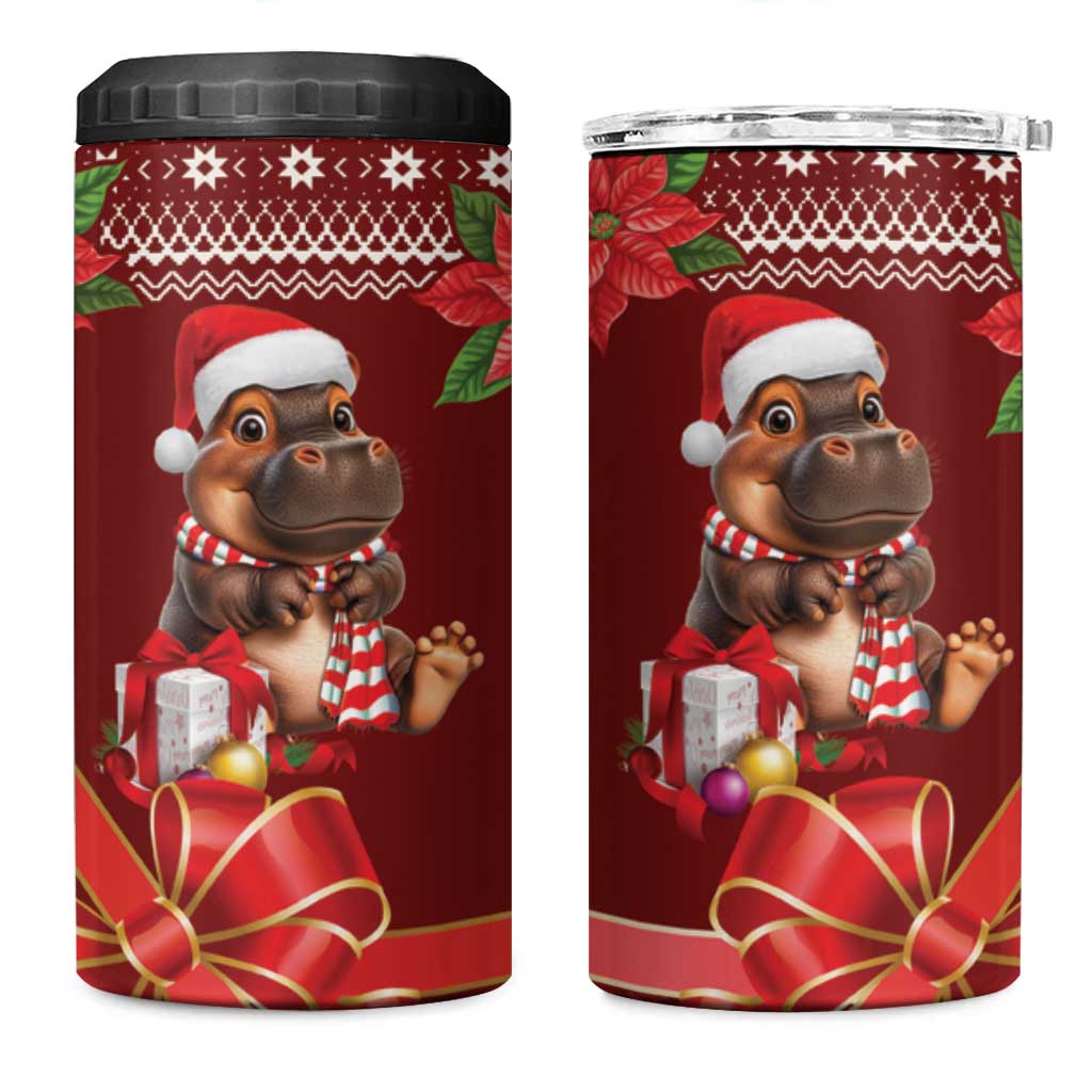 Funny Moo Deng Christmas 4 in 1 Can Cooler Tumbler LT9 - Wonder Print Shop