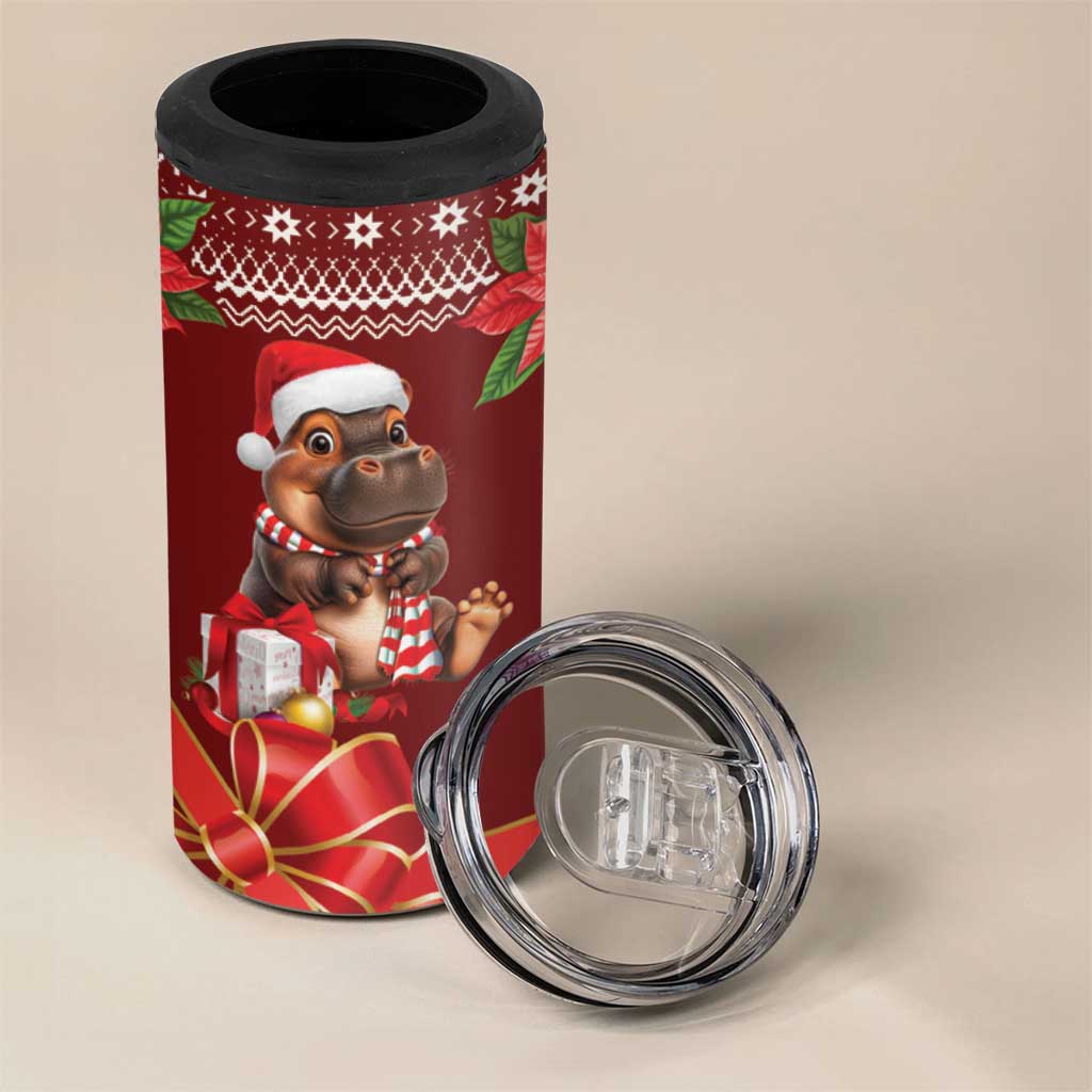 Funny Moo Deng Christmas 4 in 1 Can Cooler Tumbler LT9 - Wonder Print Shop