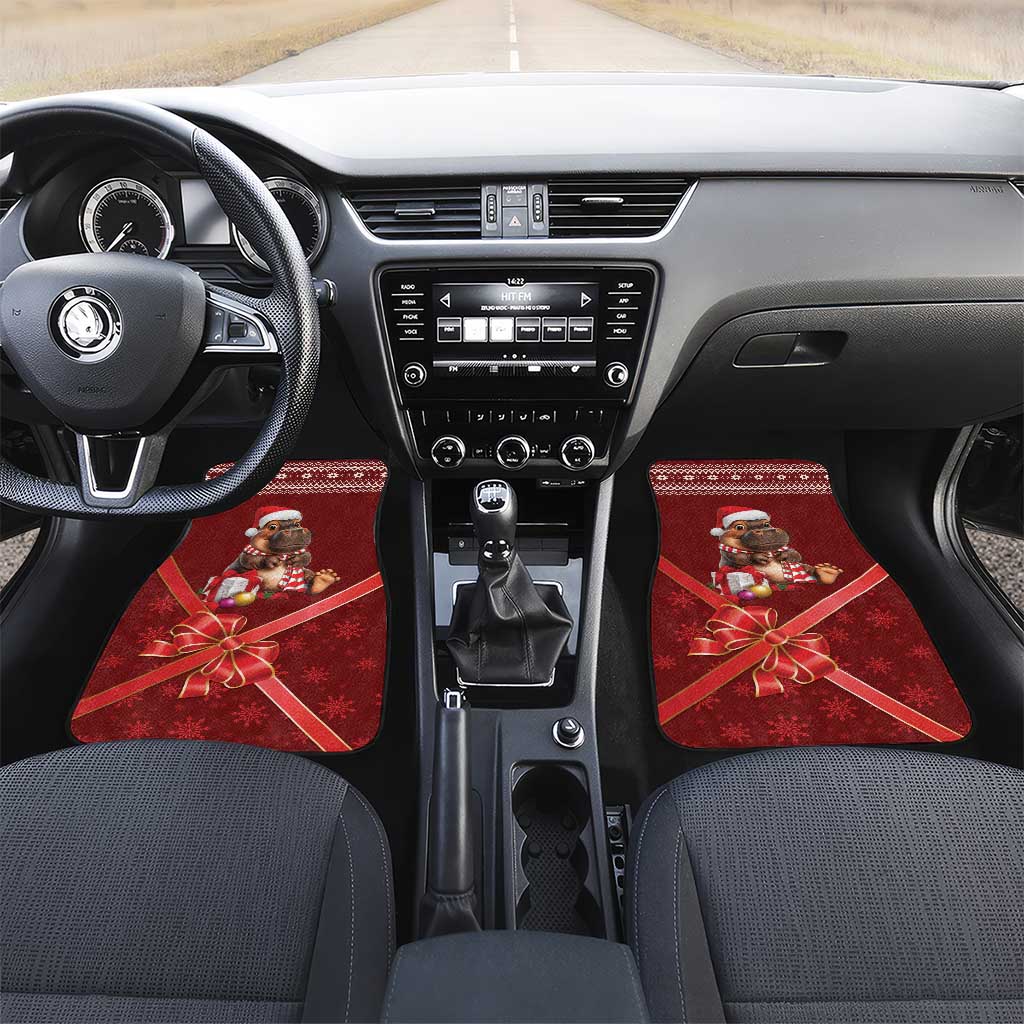 Funny Moo Deng Christmas Car Mats LT9 - Wonder Print Shop