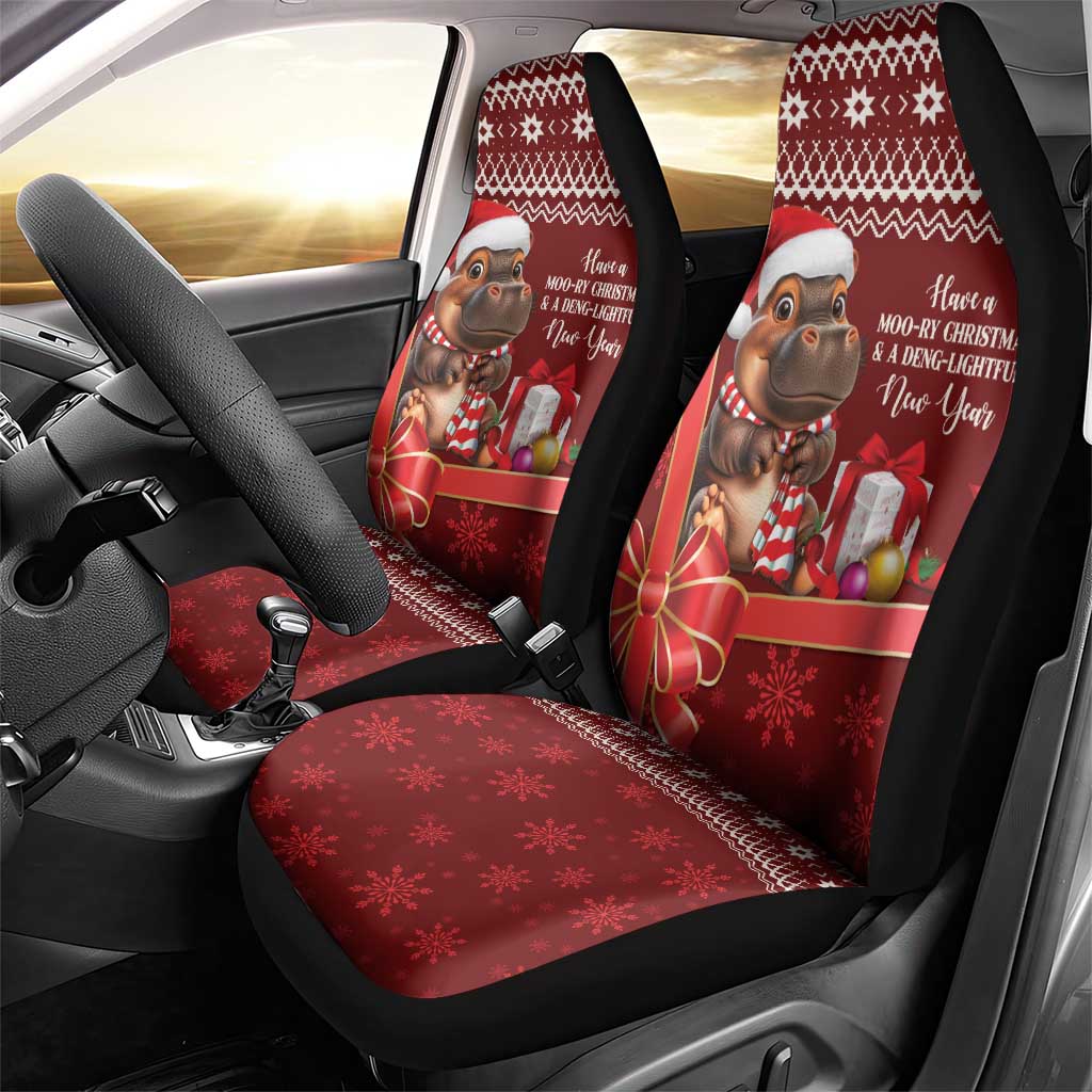 Funny Moo Deng Christmas Car Seat Cover LT9 - Wonder Print Shop