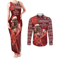 Funny Moo Deng Christmas Couples Matching Tank Maxi Dress and Long Sleeve Button Shirt LT9 - Wonder Print Shop