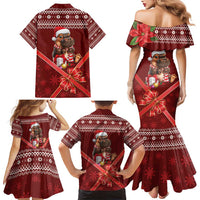 Funny Moo Deng Christmas Family Matching Mermaid Dress and Hawaiian Shirt LT9 - Wonder Print Shop