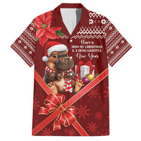 Funny Moo Deng Christmas Family Matching Off The Shoulder Long Sleeve Dress and Hawaiian Shirt - Wonder Print Shop