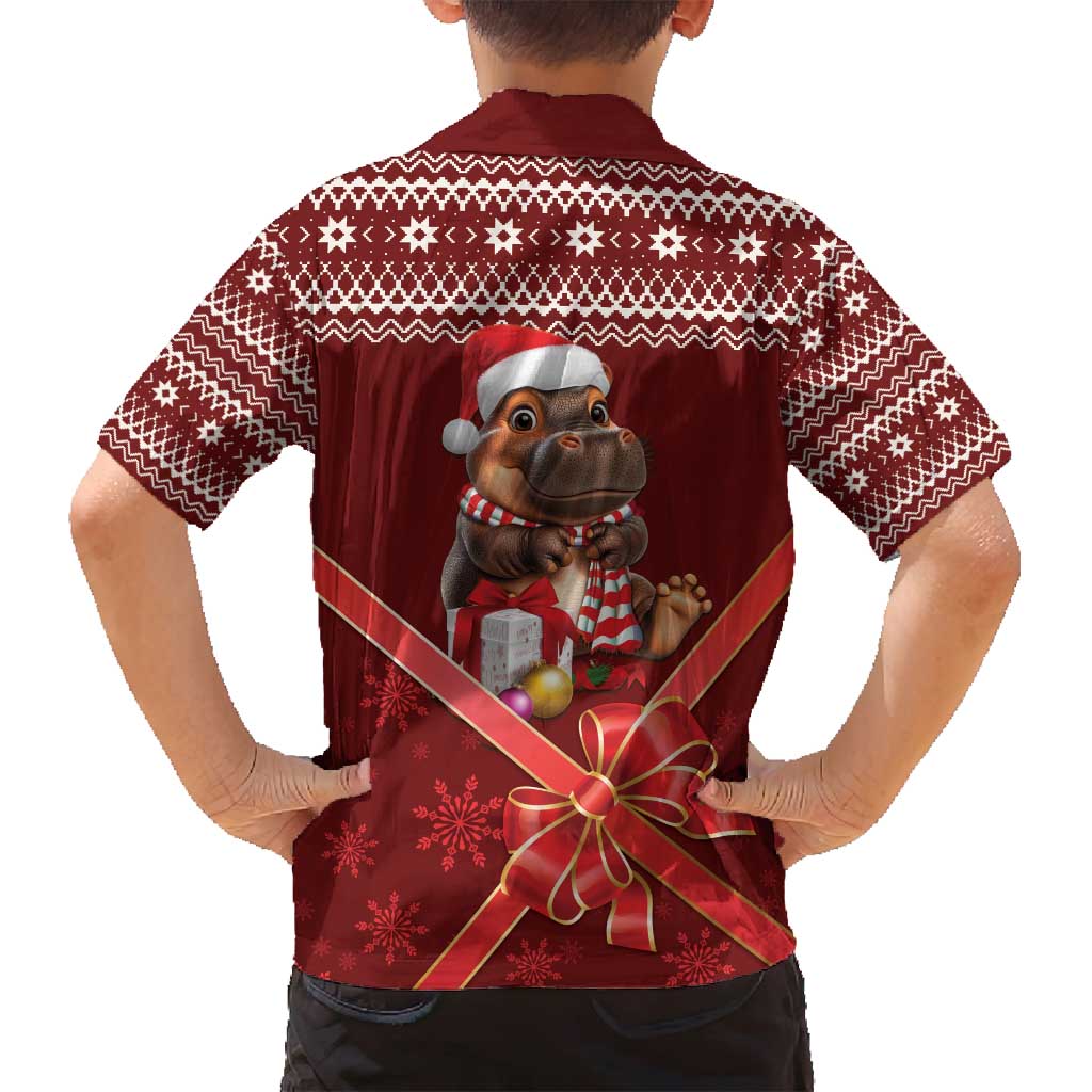 Funny Moo Deng Christmas Family Matching Off Shoulder Maxi Dress and Hawaiian Shirt LT9 - Wonder Print Shop