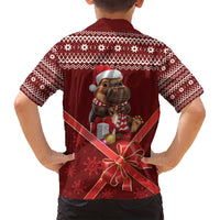 Funny Moo Deng Christmas Family Matching Off Shoulder Maxi Dress and Hawaiian Shirt LT9 - Wonder Print Shop