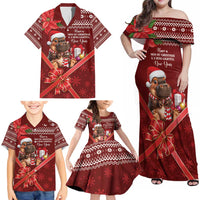 Funny Moo Deng Christmas Family Matching Off Shoulder Maxi Dress and Hawaiian Shirt LT9 - Wonder Print Shop