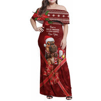 Funny Moo Deng Christmas Family Matching Off Shoulder Maxi Dress and Hawaiian Shirt LT9 - Wonder Print Shop