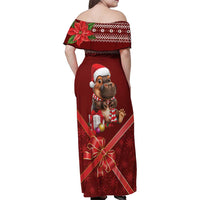 Funny Moo Deng Christmas Family Matching Off Shoulder Maxi Dress and Hawaiian Shirt LT9 - Wonder Print Shop