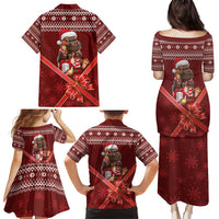 Funny Moo Deng Christmas Family Matching Puletasi and Hawaiian Shirt - Wonder Print Shop