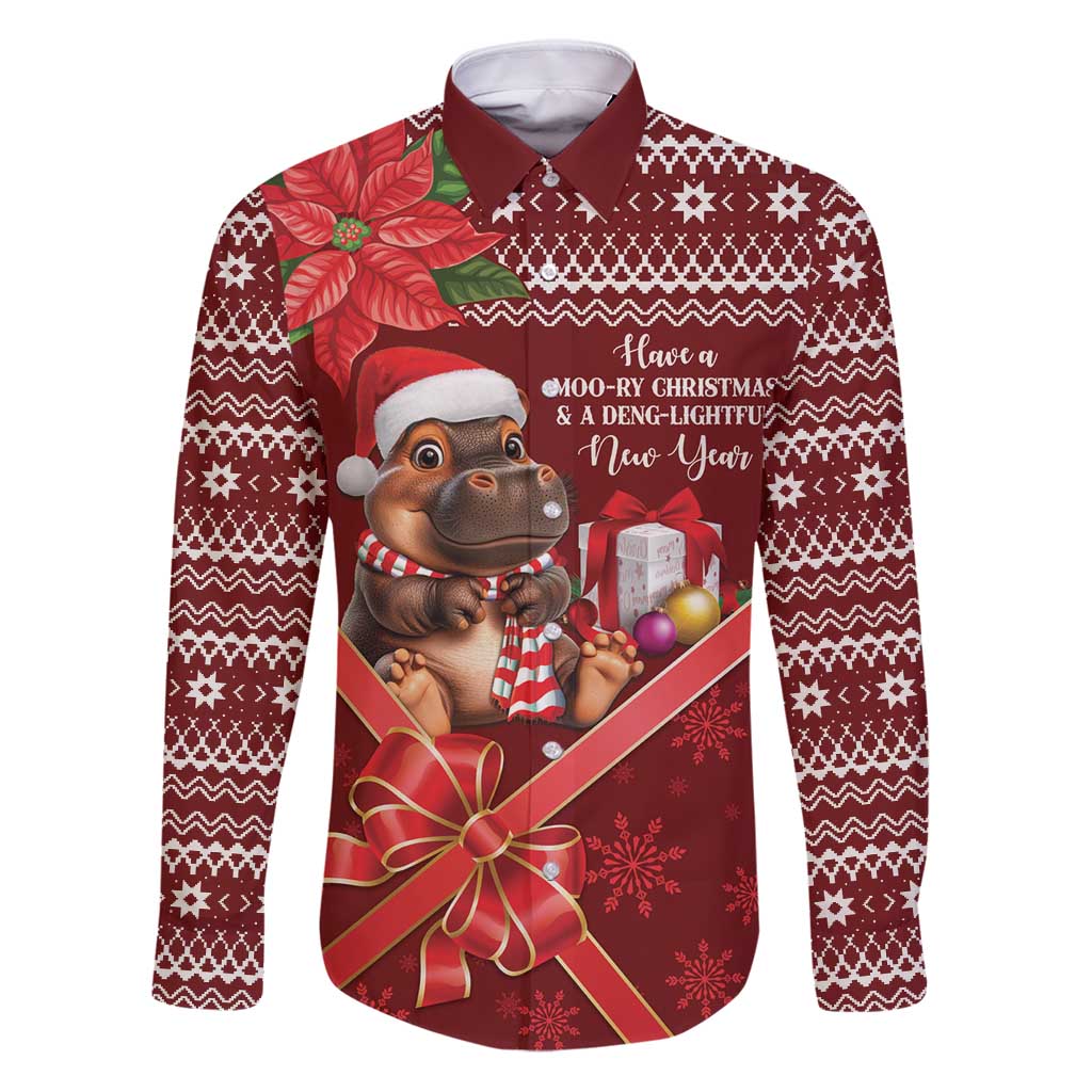 Funny Moo Deng Christmas Family Matching Puletasi and Hawaiian Shirt - Wonder Print Shop