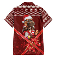 Funny Moo Deng Christmas Family Matching Short Sleeve Bodycon Dress and Hawaiian Shirt - Wonder Print Shop