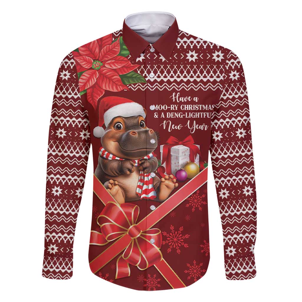 Funny Moo Deng Christmas Family Matching Short Sleeve Bodycon Dress and Hawaiian Shirt - Wonder Print Shop