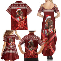 Funny Moo Deng Christmas Family Matching Summer Maxi Dress and Hawaiian Shirt - Wonder Print Shop