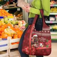 Funny Moo Deng Christmas Grocery Bag