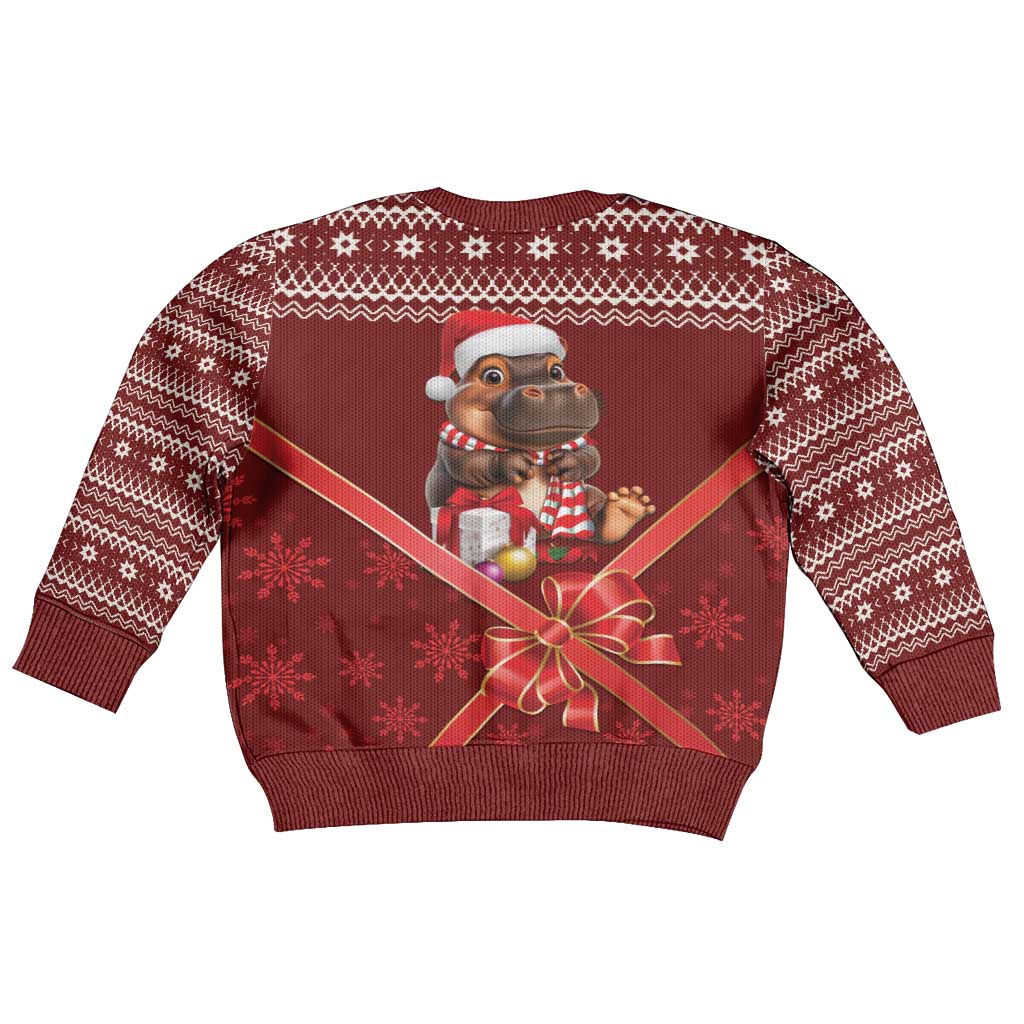 Funny Moo Deng Christmas Kid Ugly Christmas Sweater - Wonder Print Shop