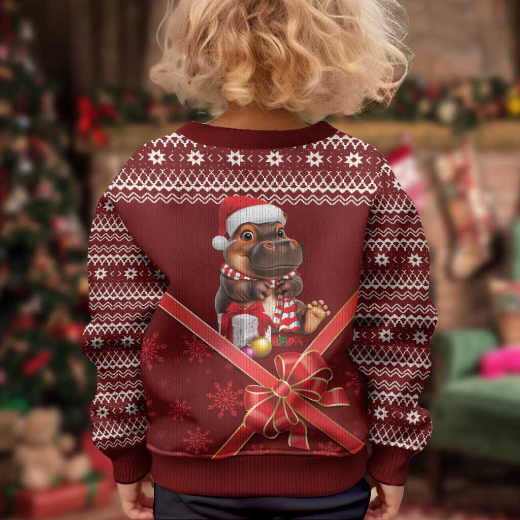 Funny Moo Deng Christmas Kid Ugly Christmas Sweater - Wonder Print Shop