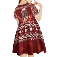 Funny Moo Deng Christmas Kid Short Sleeve Dress - Wonder Print Shop