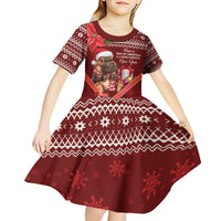 Funny Moo Deng Christmas Kid Short Sleeve Dress - Wonder Print Shop