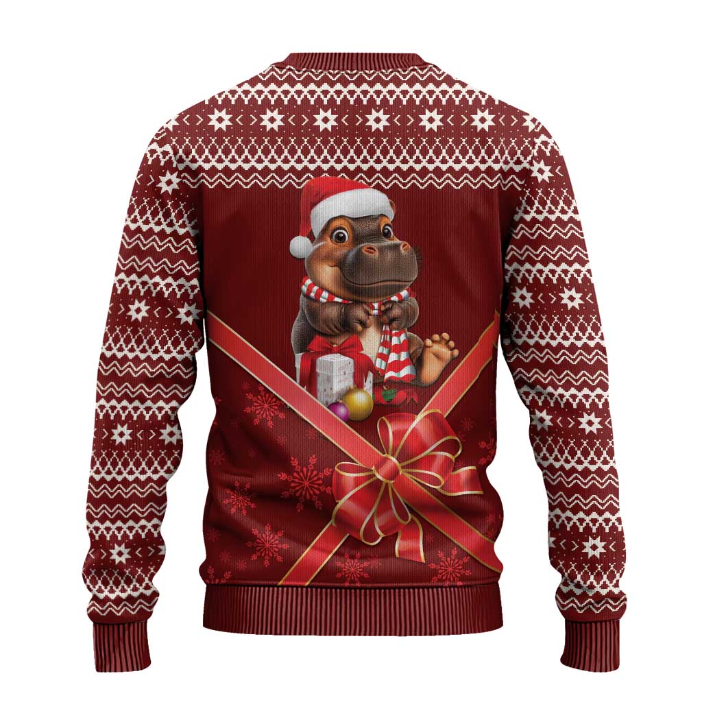 Funny Moo Deng Christmas Ugly Christmas Sweater - Wonder Print Shop