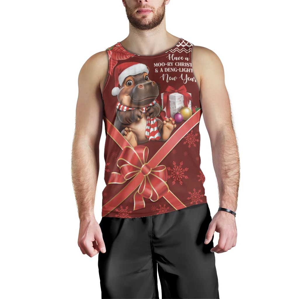 Funny Moo Deng Christmas Men Tank Top - Wonder Print Shop