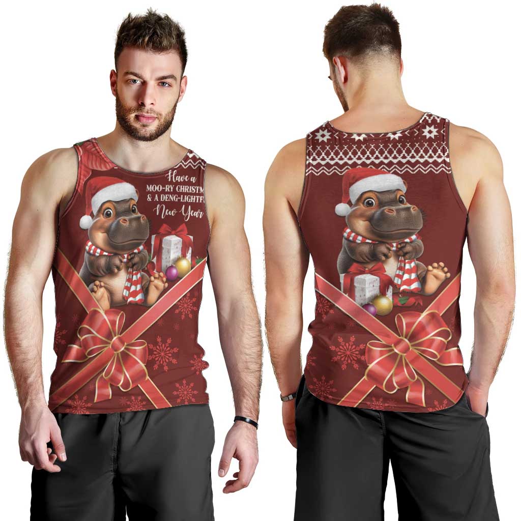 Funny Moo Deng Christmas Men Tank Top - Wonder Print Shop