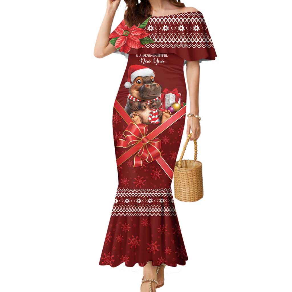 Funny Moo Deng Christmas Mermaid Dress - Wonder Print Shop