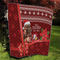 Funny Moo Deng Christmas Quilt - Wonder Print Shop
