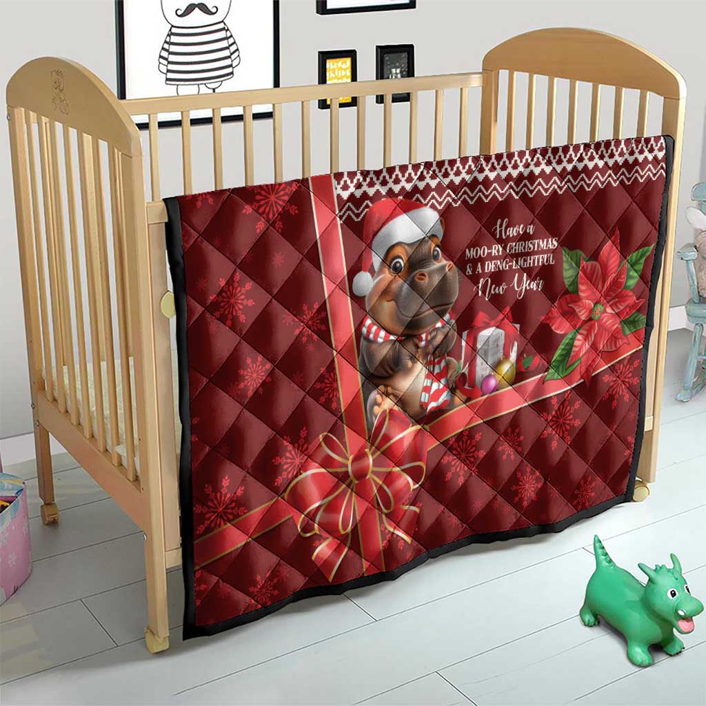 Funny Moo Deng Christmas Quilt - Wonder Print Shop